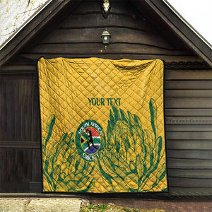 Custom South Africa Cricket Quilt 2024 African Pattern Go Proteas