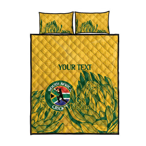 Custom South Africa Cricket Quilt Bed Set 2024 African Pattern Go Proteas