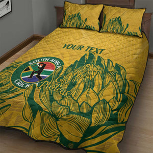 Custom South Africa Cricket Quilt Bed Set 2024 African Pattern Go Proteas