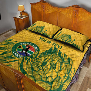 Custom South Africa Cricket Quilt Bed Set 2024 African Pattern Go Proteas