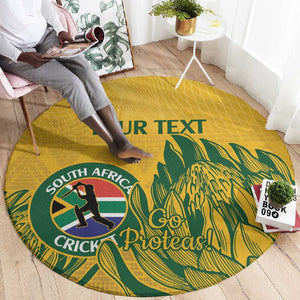 Custom South Africa Cricket Round Carpet 2024 African Pattern Go Proteas