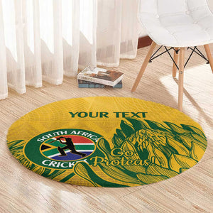 Custom South Africa Cricket Round Carpet 2024 African Pattern Go Proteas