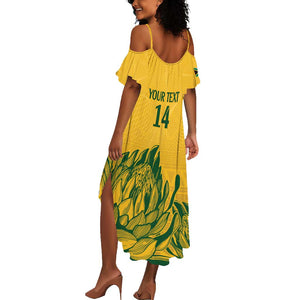 Custom South Africa Cricket Summer Maxi Dress 2024 African Pattern Go Proteas