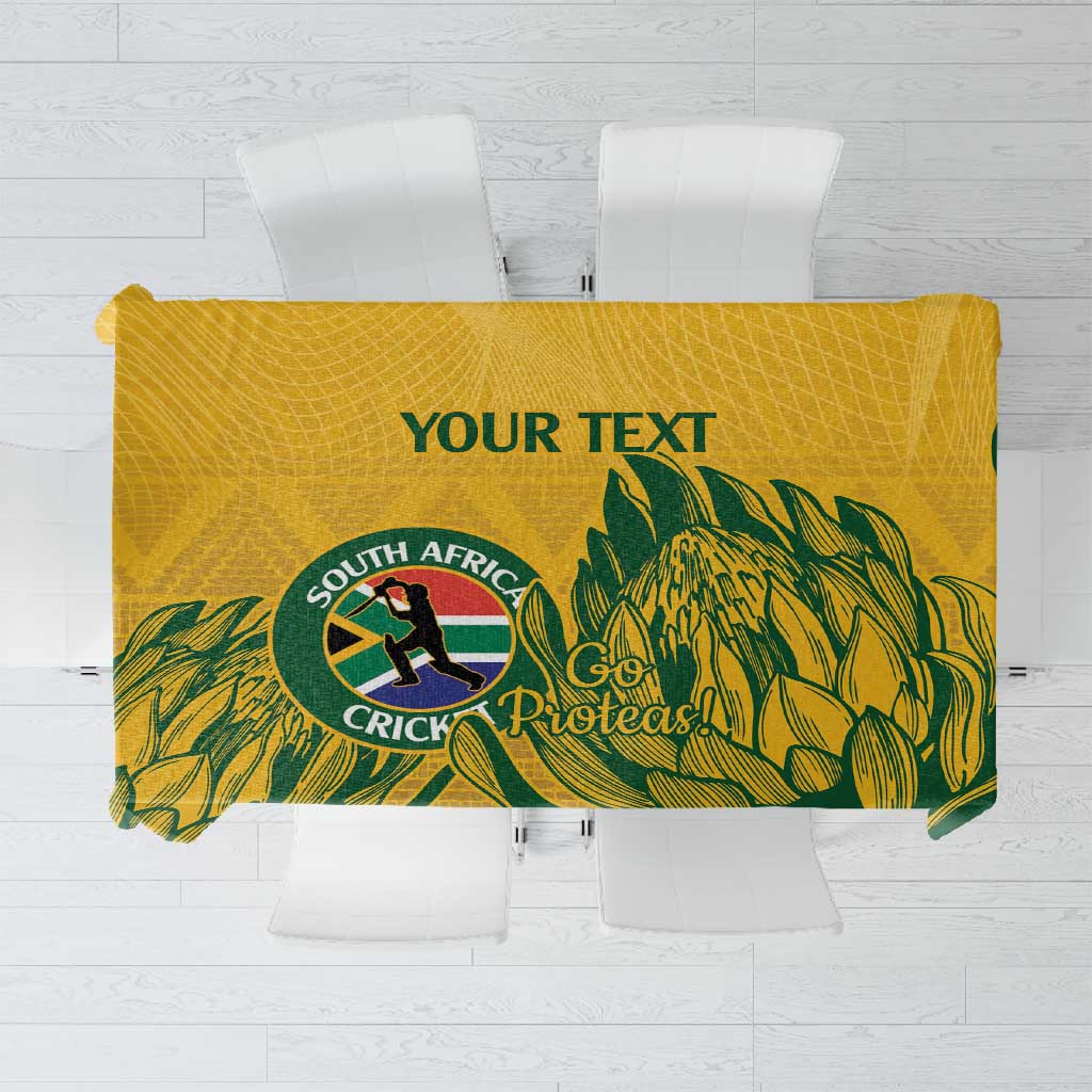 Custom South Africa Cricket Tablecloth 2024 African Pattern Go Proteas