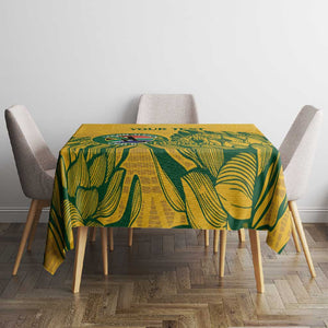 Custom South Africa Cricket Tablecloth 2024 African Pattern Go Proteas