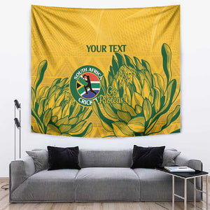 Custom South Africa Cricket Tapestry 2024 African Pattern Go Proteas