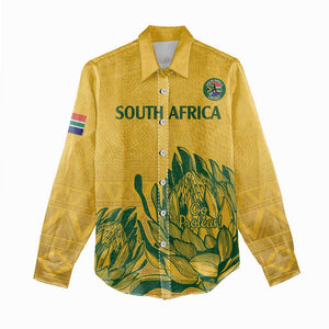 Custom South Africa Cricket Women Casual Shirt 2024 African Pattern Go Proteas LT14