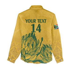 Custom South Africa Cricket Women Casual Shirt 2024 African Pattern Go Proteas LT14