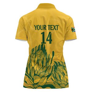 Custom South Africa Cricket Women Polo Shirt 2024 African Pattern Go Proteas