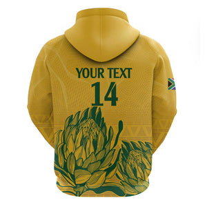 Custom South Africa Cricket Zip Hoodie 2024 African Pattern Go Proteas