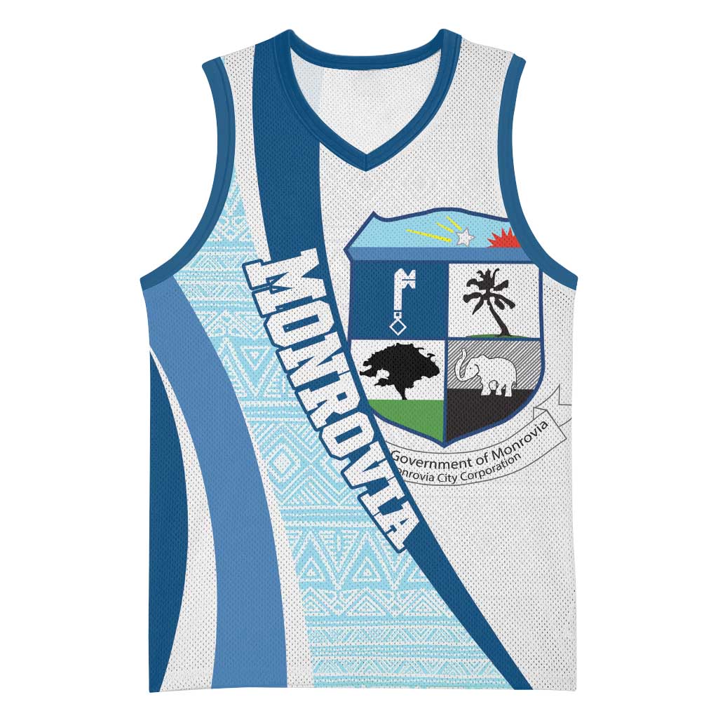 Afro Liberia Monrovia Capital Basketball Jersey African Pattern Curves Style LT14