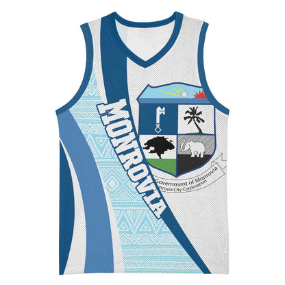 Afro Liberia Monrovia Capital Basketball Jersey African Pattern Curves Style LT14