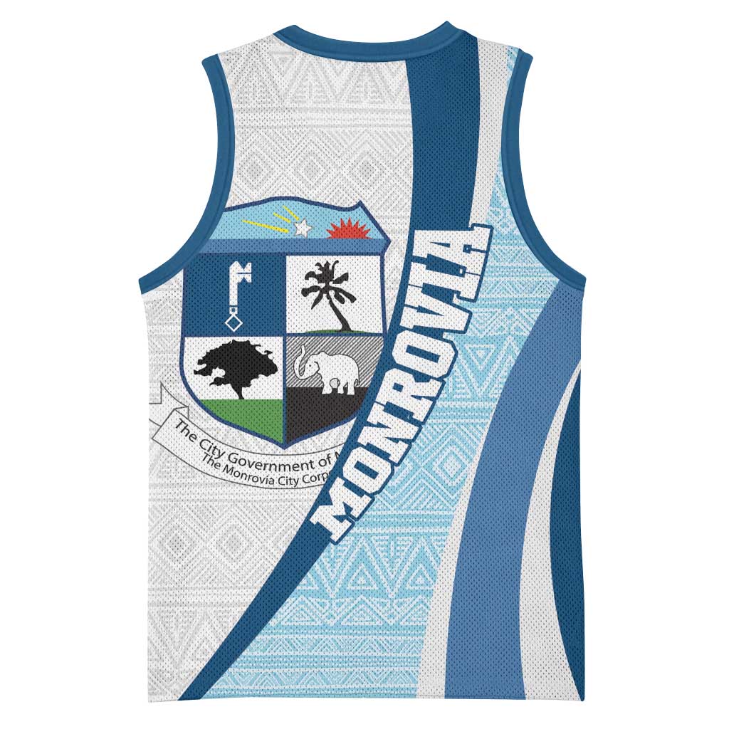Afro Liberia Monrovia Capital Basketball Jersey African Pattern Curves Style LT14