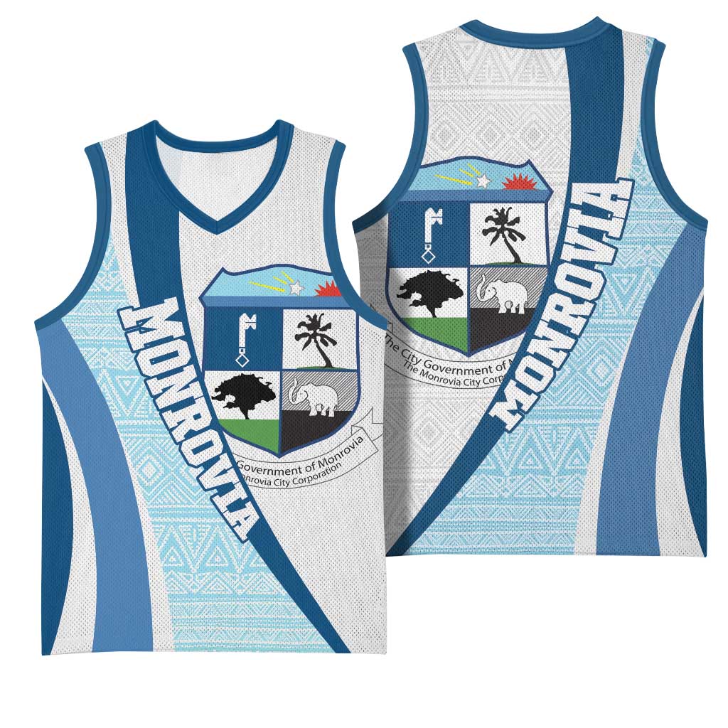 Afro Liberia Monrovia Capital Basketball Jersey African Pattern Curves Style LT14
