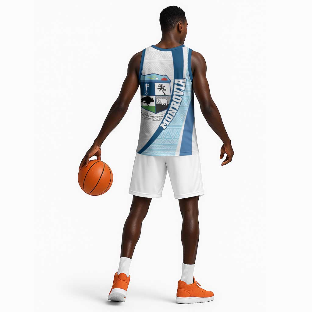 Afro Liberia Monrovia Capital Basketball Jersey African Pattern Curves Style LT14