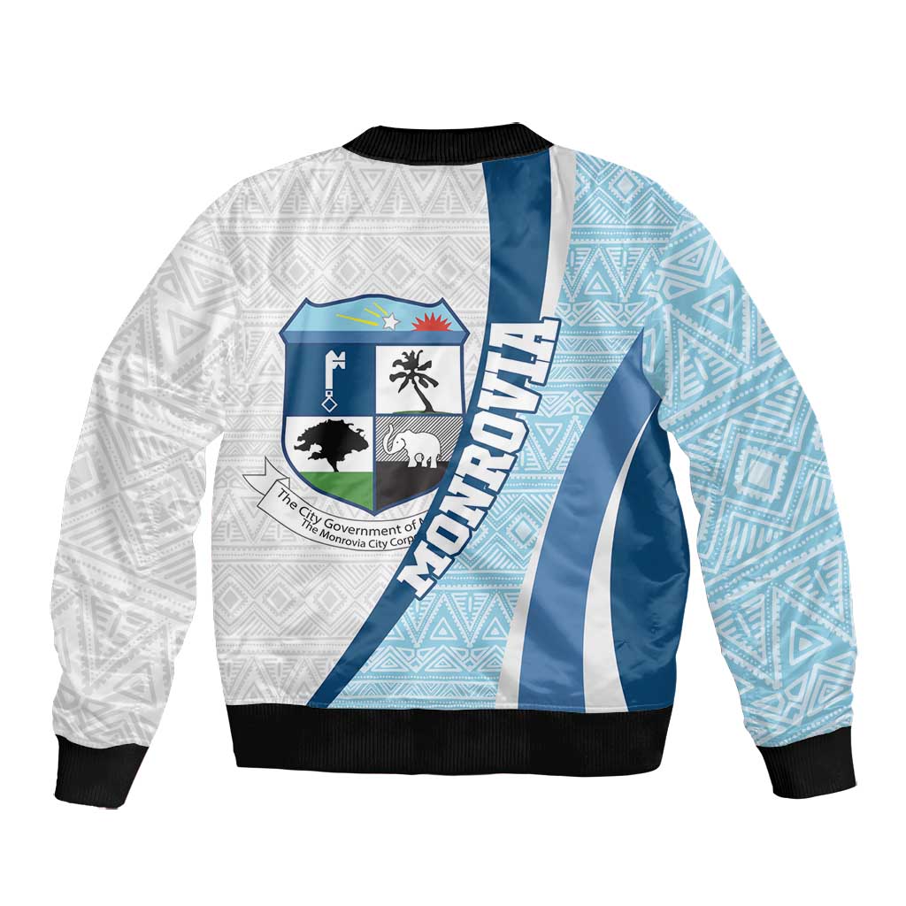 Afro Liberia Monrovia Capital Bomber Jacket African Pattern Curves Style