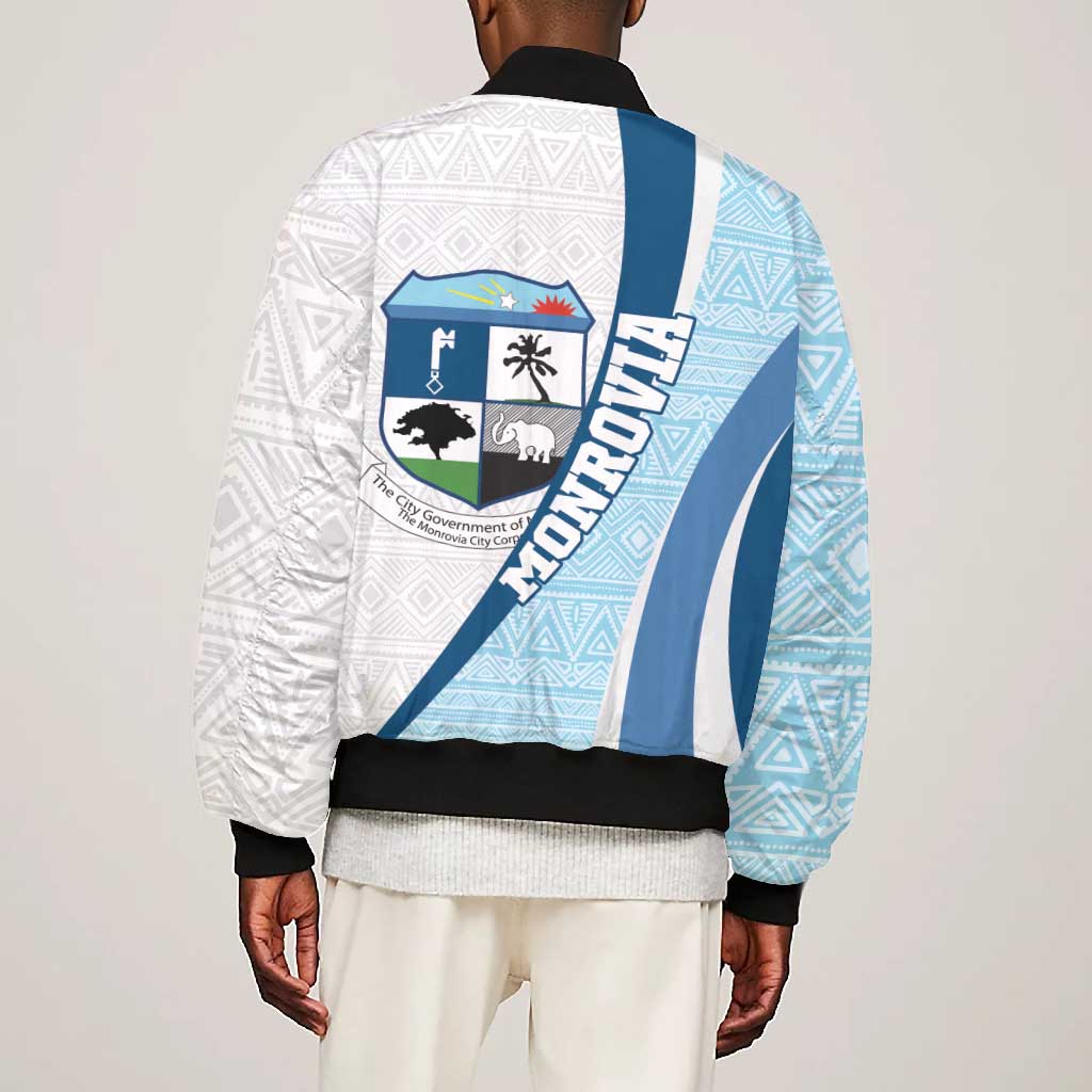 Afro Liberia Monrovia Capital Bomber Jacket African Pattern Curves Style