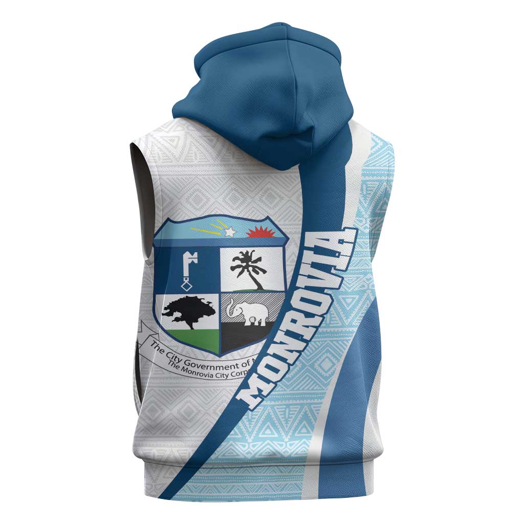Afro Liberia Monrovia Capital Sleeveless Zip Hoodie African Pattern Curves Style - African Pride