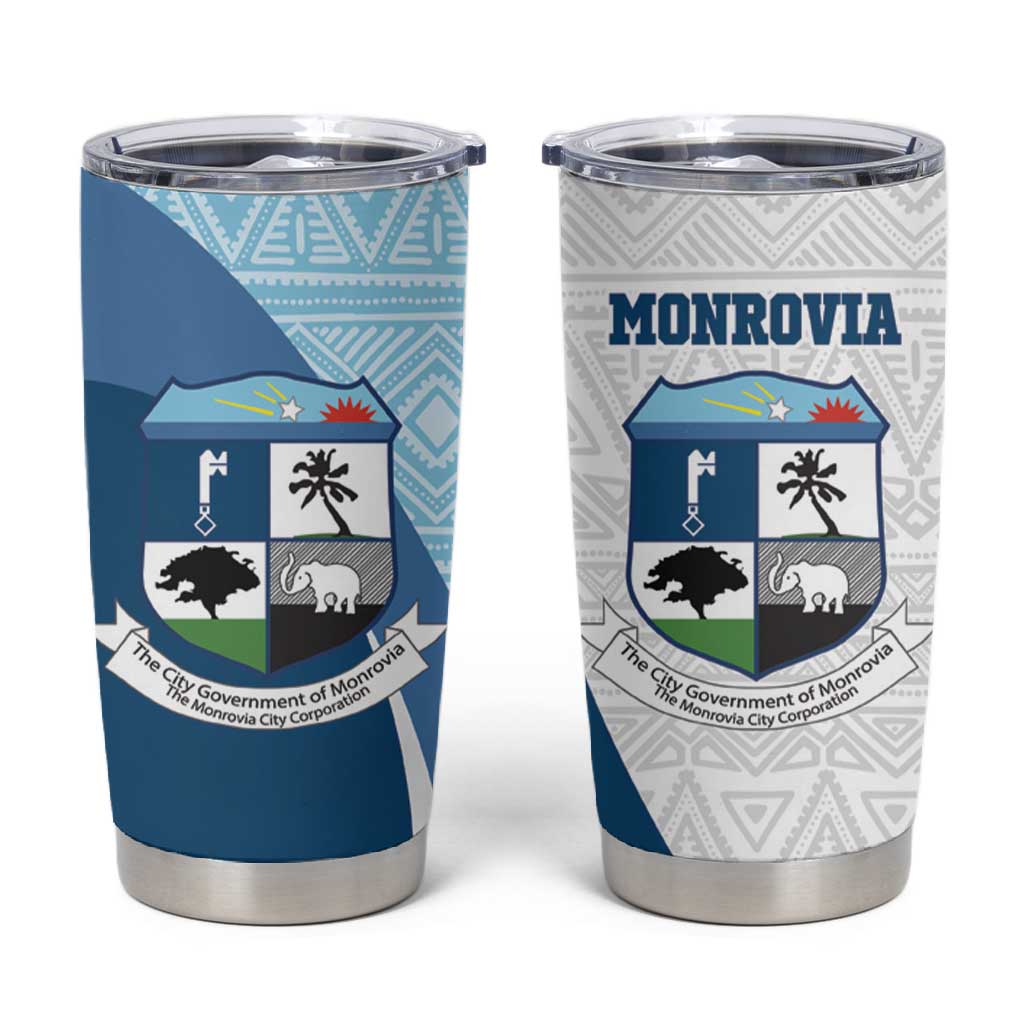 Afro Liberia Monrovia Capital Tumbler Cup African Pattern Curves Style