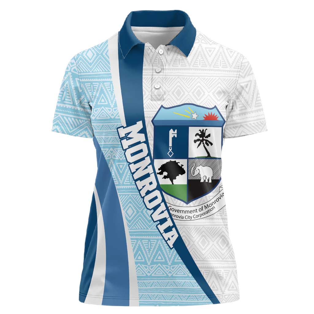Afro Liberia Monrovia Capital Women Polo Shirt African Pattern Curves Style