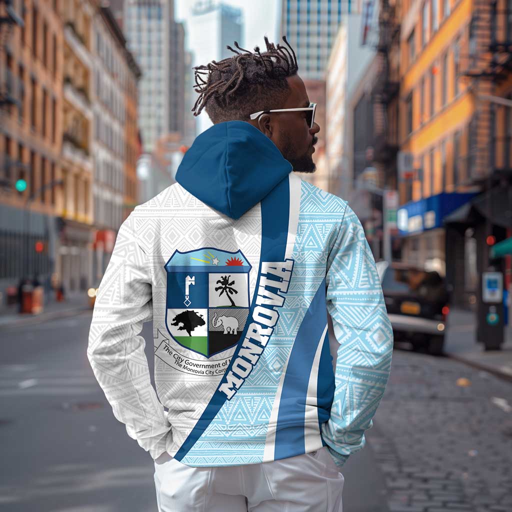 Afro Liberia Monrovia Capital Zip Hoodie African Pattern Curves Style