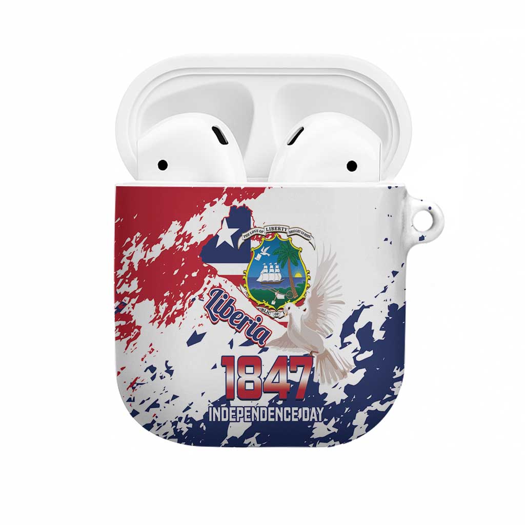 Liberia 1847 Independence Day AirPods Case Coat Of Arms Grunge Style