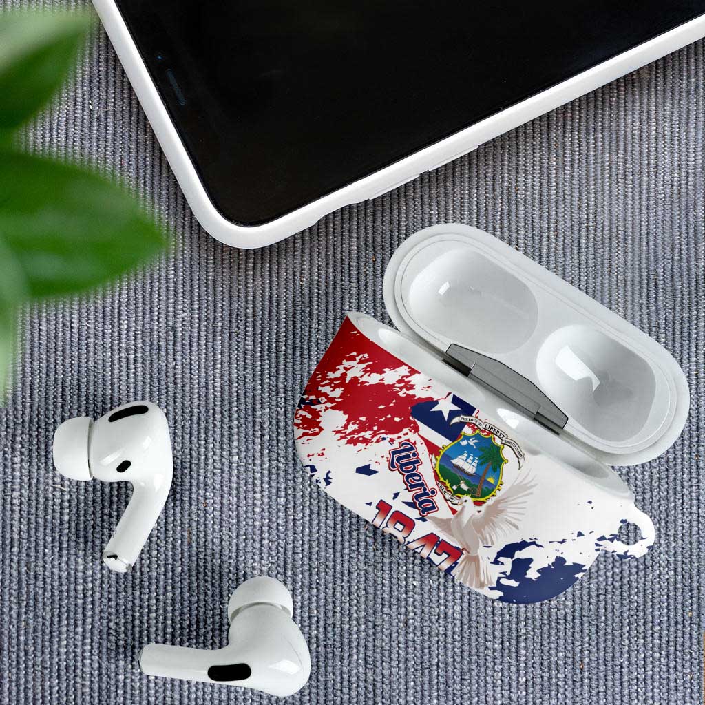 Liberia 1847 Independence Day AirPods Case Coat Of Arms Grunge Style