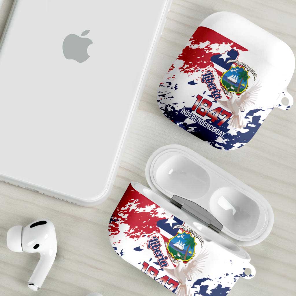 Liberia 1847 Independence Day AirPods Case Coat Of Arms Grunge Style