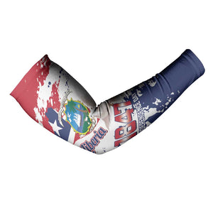 Liberia 1847 Independence Day Arm Sleeves Coat Of Arms Grunge Style