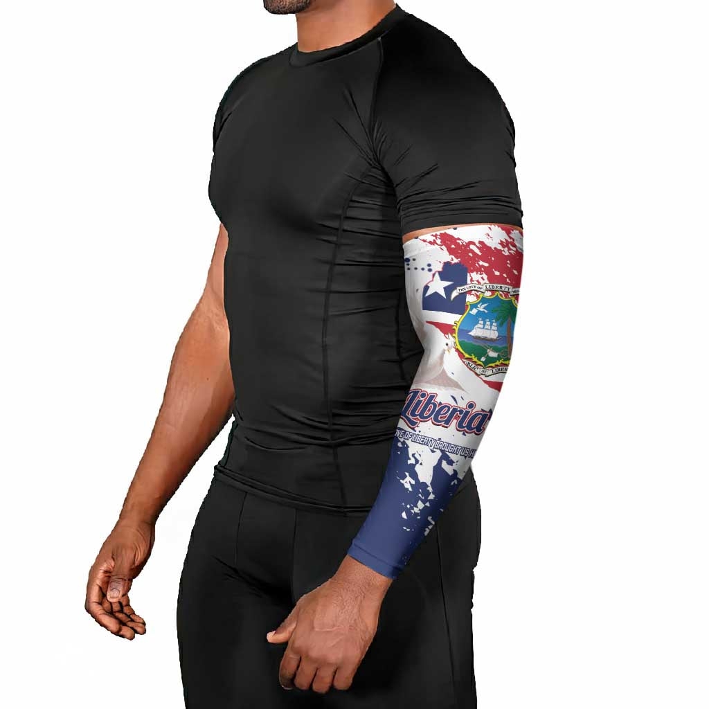 Liberia 1847 Independence Day Arm Sleeves Coat Of Arms Grunge Style