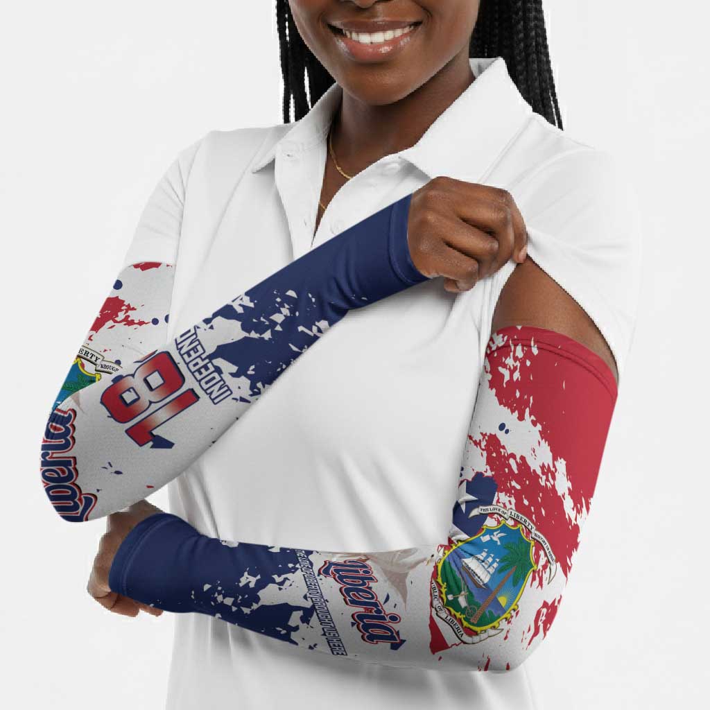 Liberia 1847 Independence Day Arm Sleeves Coat Of Arms Grunge Style