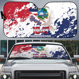 Liberia 1847 Independence Day Auto Sun Shade Coat Of Arms Grunge Style