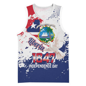 Afro Liberia 1847 Independence Day Basketball Jersey Coat Of Arms Grunge Style LT14