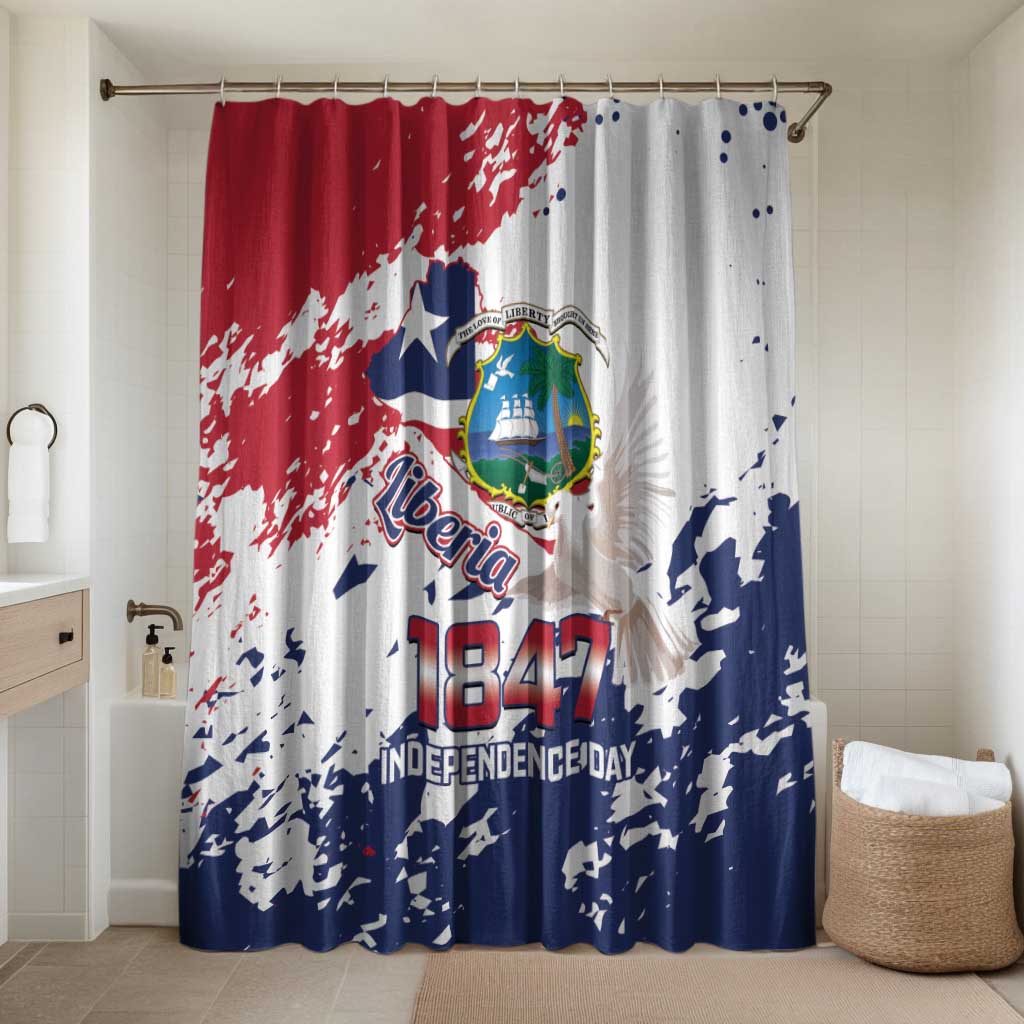 Liberia 1847 Independence Day Bathroom Set Coat Of Arms Grunge Style