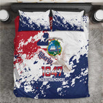 Afro Liberia 1847 Independence Day Bedding Set Coat Of Arms Grunge Style