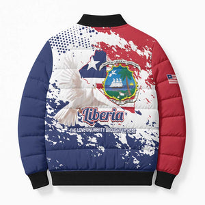 Liberia 1847 Independence Day Bomber Puffer Jacket Coat Of Arms Grunge Style