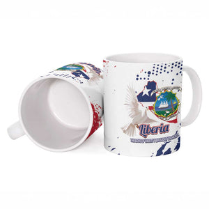 Liberia 1847 Independence Day Ceramic Mug Coat Of Arms Grunge Style