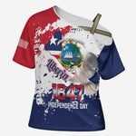 Liberia 1847 Independence Day Cross Shoulder Shirt Coat Of Arms Grunge Style
