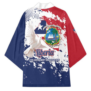 Liberia 1847 Independence Day Kimono Coat Of Arms Grunge Style