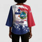 Liberia 1847 Independence Day Kimono Sleeve Blouse Coat Of Arms Grunge Style