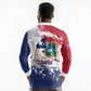 Afro Liberia 1847 Independence Day Long Sleeve Polo Shirt Coat Of Arms Grunge Style