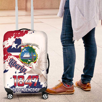 Afro Liberia 1847 Independence Day Luggage Cover Coat Of Arms Grunge Style
