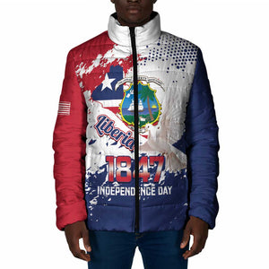 Liberia 1847 Independence Day Padded Jacket Coat Of Arms Grunge Style