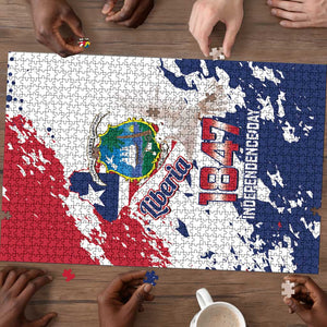 Liberia 1847 Independence Day Puzzle Coat Of Arms Grunge Style