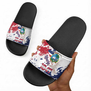 Liberia 1847 Independence Day Slide Sandals Coat Of Arms Grunge Style