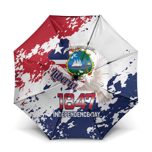 Liberia 1847 Independence Day Umbrella Coat Of Arms Grunge Style