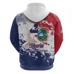 Afro Liberia 1847 Independence Day Zip Hoodie Coat Of Arms Grunge Style