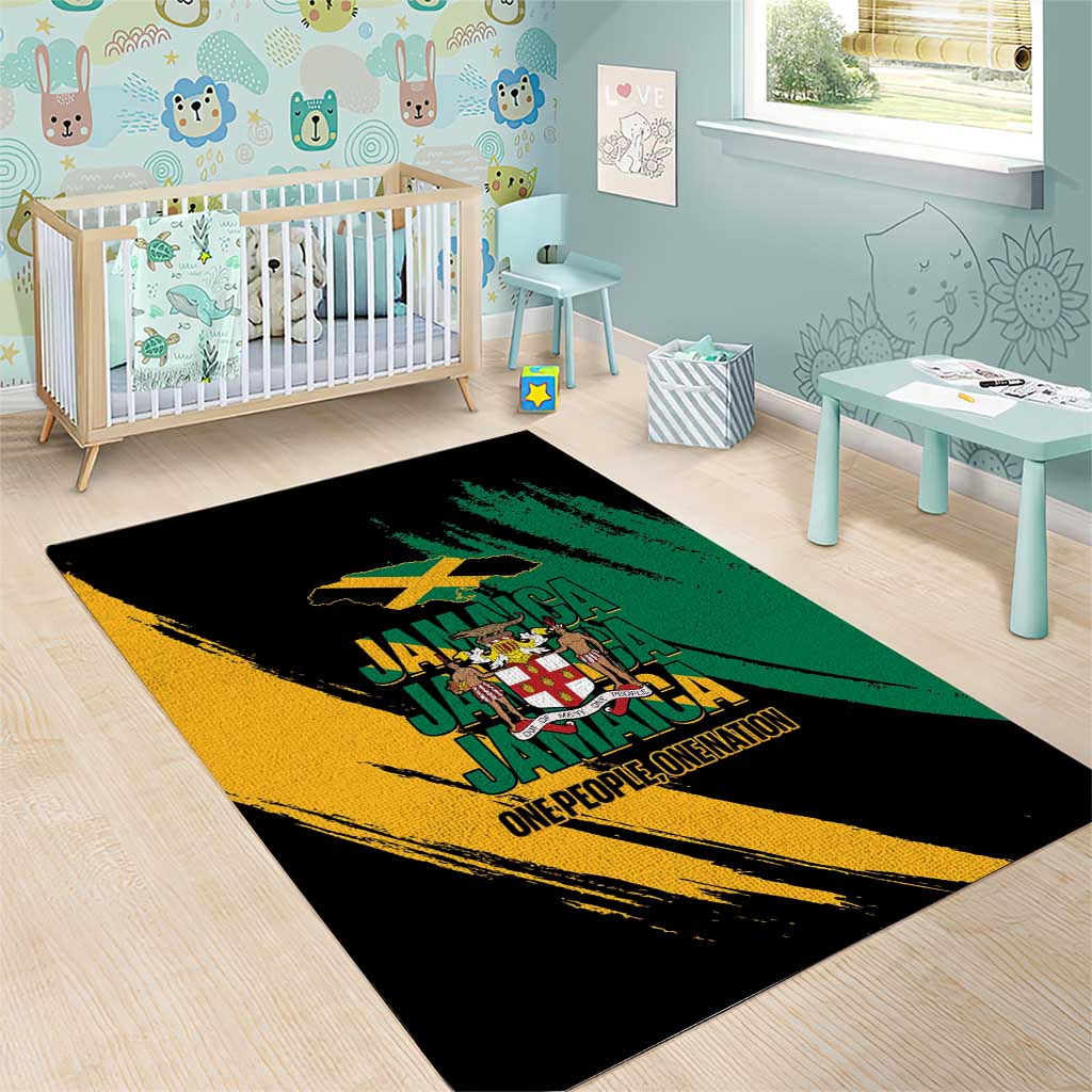 Jumieka Independence Day Area Rug Jamaica One People, One Nation