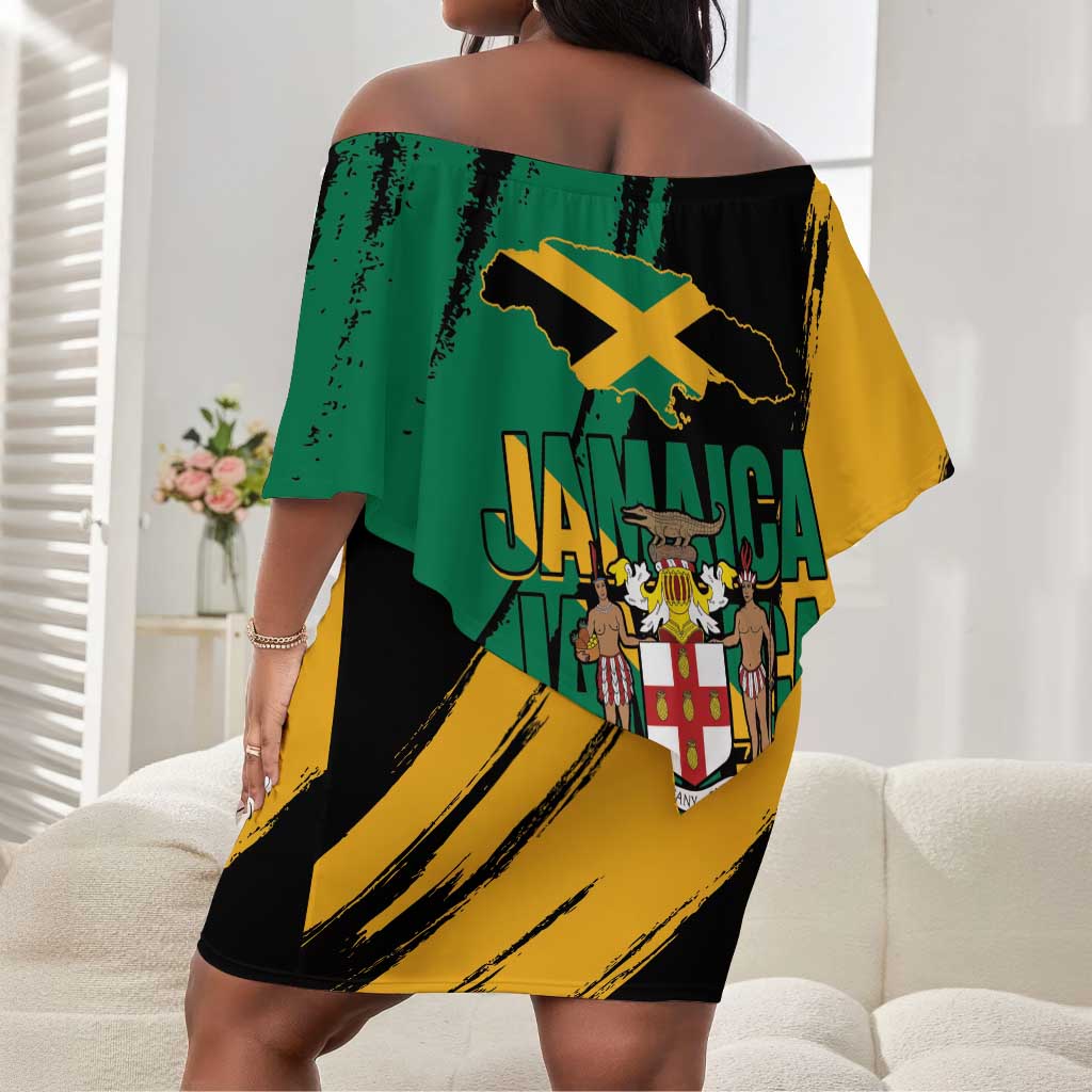 Jumieka Independence Day Off Shoulder Short Dress Jamaica One People, One Nation