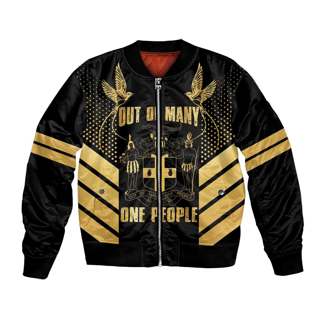Jumieka Independence Day Bomber Jacket Out Of Many, One People Gold Color